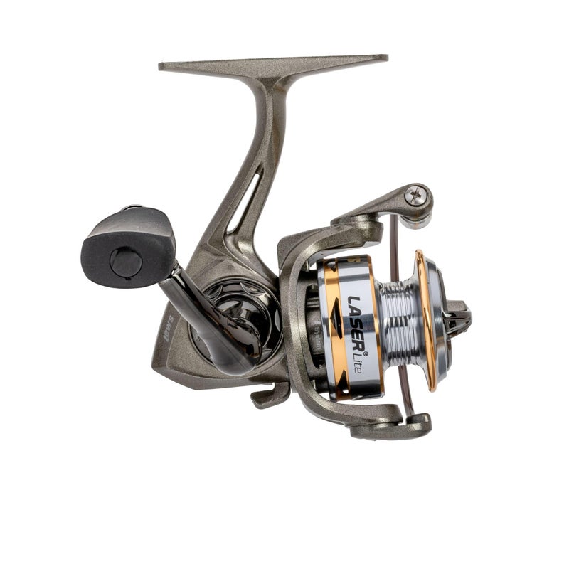 Lew's Lews Laser Lite Spinning Fishing Reel, Size 75 Reel, 6+1 Bearings, 5.0:1 Gear Ratio, Graphite Frame, Reversible Retrieve, Metallic Gray/Silver/Gold - Image 2